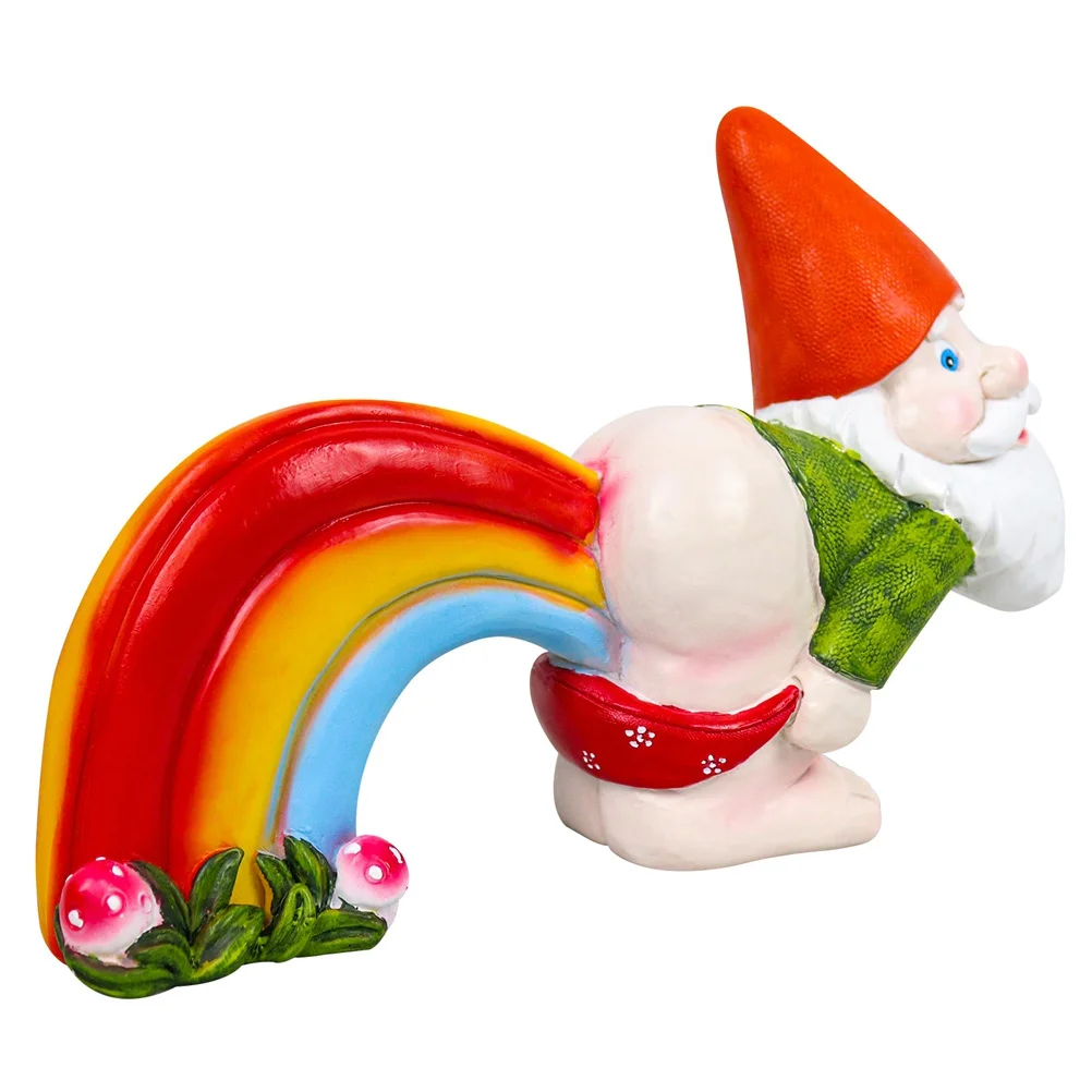 

Rainbow Fart Ornaments Resin Gnome Outdoor Decorations Statue Decors Statues Craft Scene