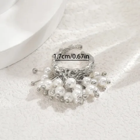 Женские украшения в стиле барокко, с геометрическими отверстиями и жемчужными инкрустациями, нерегулярные кольца для женщин