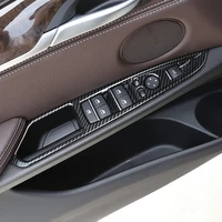 carbon fiber color door armrest panel decoration window glass buttons frame cover for bmw x5 f15 x6 f16 2014 18 interior sticker