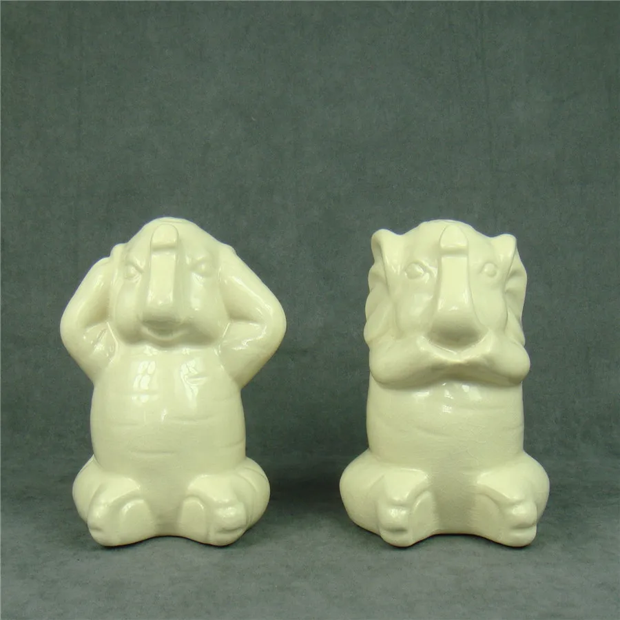 

Quality Porcelain Elephant Sculpture Crackle Glazed Ceramics Mascot Animal Statue Decoration Gift and Craft Ornament Accessories