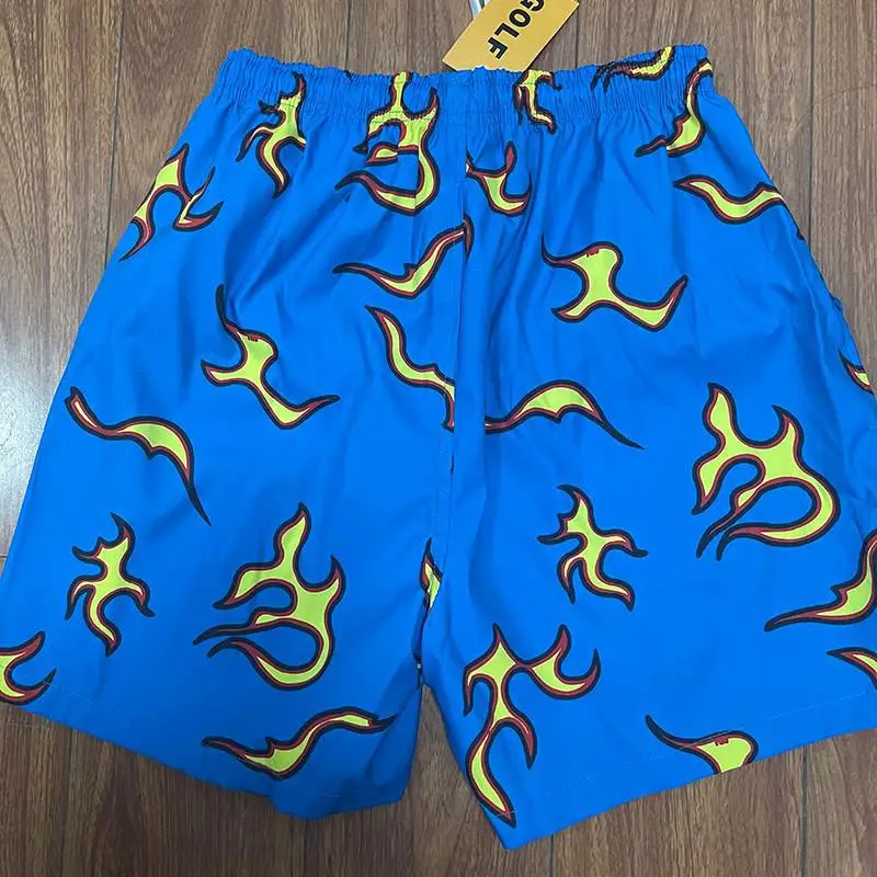 Golf Wang Тайлер шорты для гольфа мужской удобный скейтборд с огненным пламенем