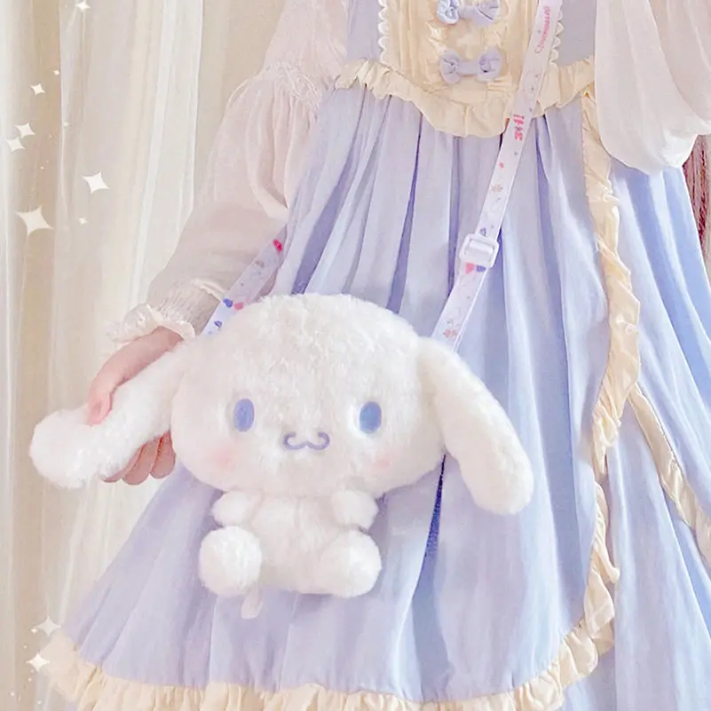 

New Kawaii Plush Toys Sanrio Cinnamoroll Backpack Kawaii Girl Decor Toys for Girls Anime Doll Birthday Present for Children