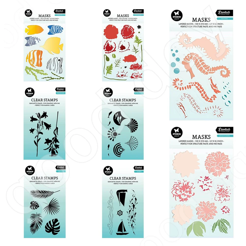 

Flowers Underwater Creatures Cutting Dies Stamps Stencil Scrapbook Diary Decoration Embossing Template DIY Handmade 2023 New