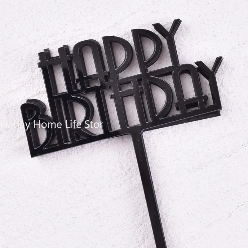 

MOONBIFFY Золотой акриловый топпер для торта "С днём рождения"