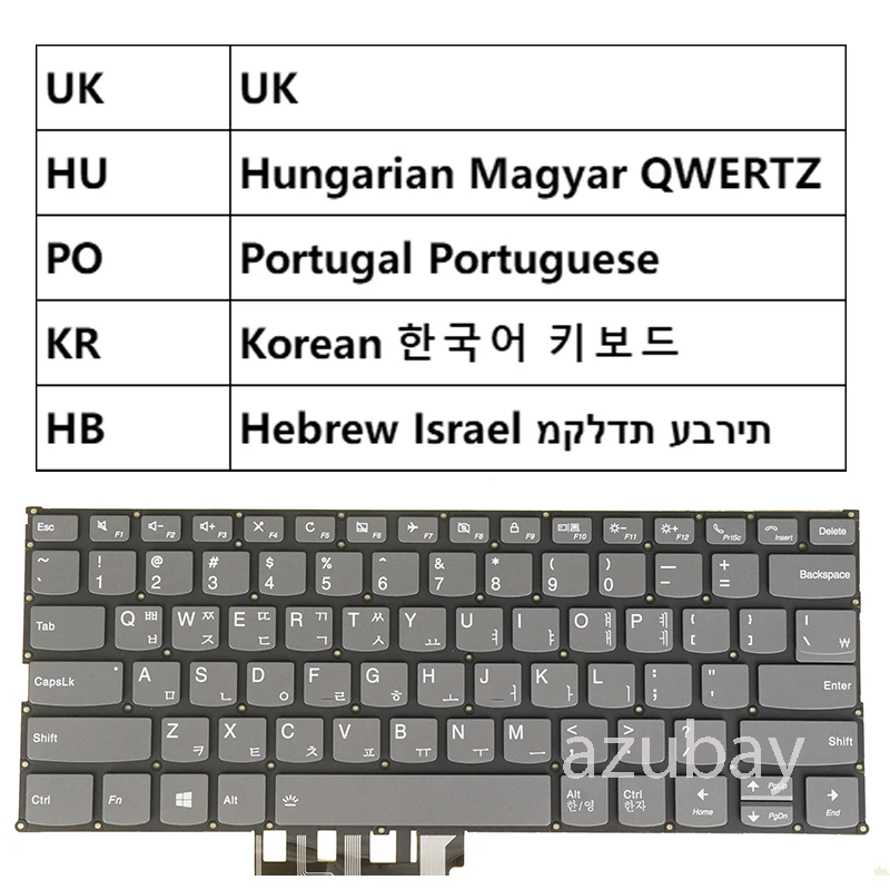 Фото клавиатура ноутбука для lenovo ideapad c340-14api c340-14iml c340-14iwl flex-14iml flex-14iwl Великобритания, Вунгария, португализация, корейский иврит №1