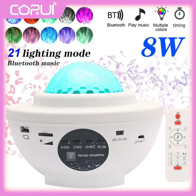 

Музыкальный проектор звездного неба, проектор неба, галактики, проигрыватель с голосовым управлением, светодиодный ночник, романтическая л...