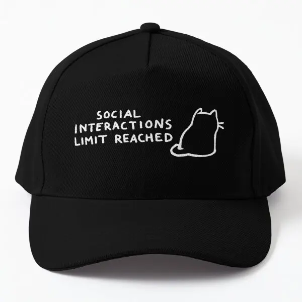 

Social Interactions Limit Reached Baseball Cap Hat Solid Color Women Outdoor Hip Hop Bonnet Sun Black Mens Spring Sport