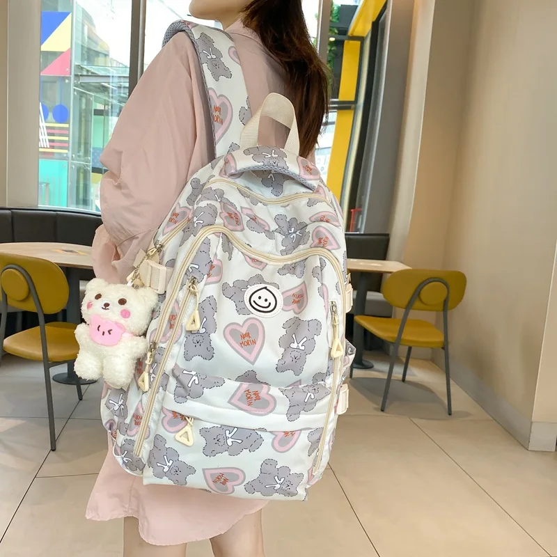

Women's Backpack Casual Cute Backpack Large Capacity Women's Bag 2023 Trend Middle School Student Schoolbag Backpack