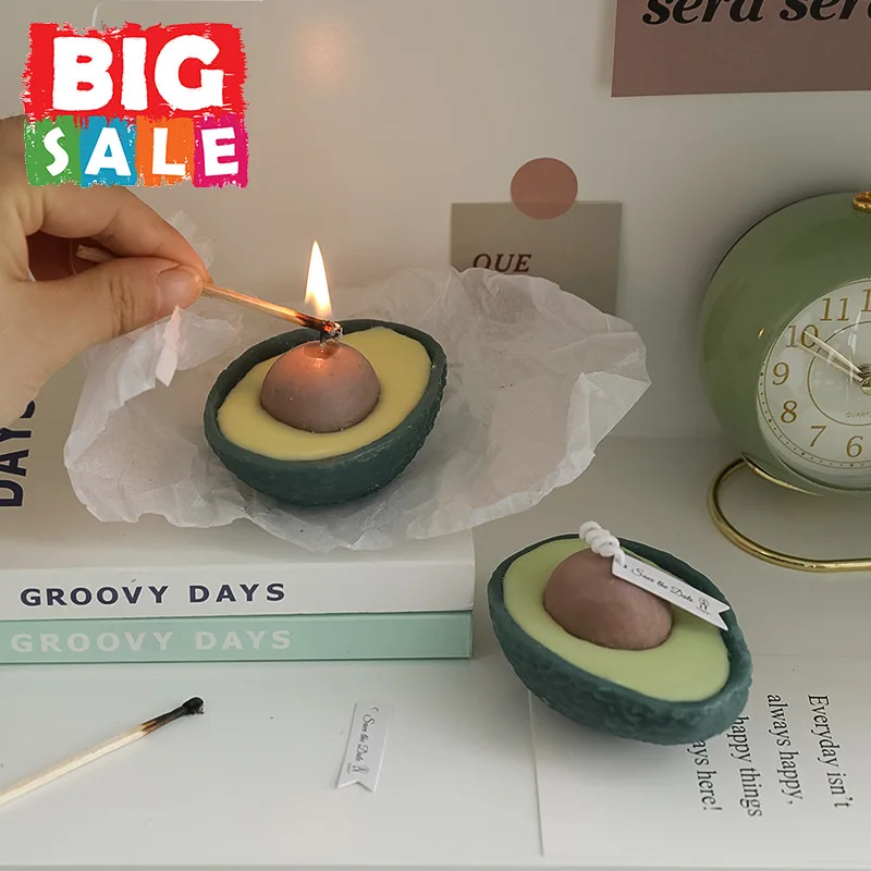

3D Avocado Scented Candles Ins Style Cute Home Decoration Candle Birthday Wedding Photography DIY Gift