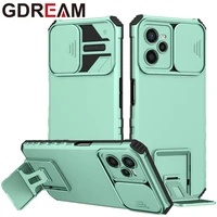shockproof bracket phone case for oppo realme 5 5i 7i 9i push window armor protective cover for realme c2 c3 c15 c25 c31 c35 c21