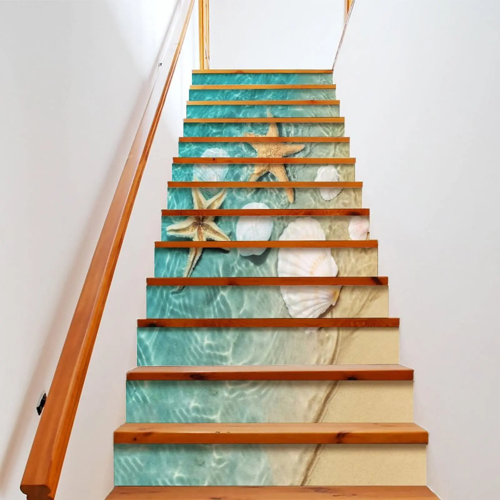 

Starfish Seaside Stair Stickers Ocean Animal Staircase Riser Decals Sea Creatures Stairway Murals Home Steps Decor Self-Adhesive