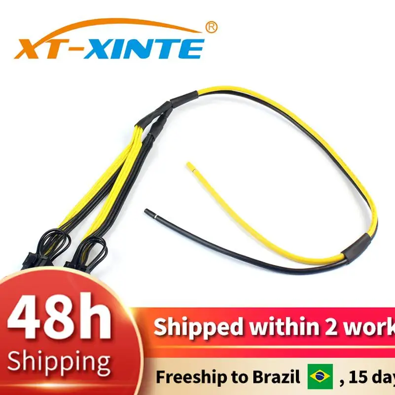 

Dual PCIe PCI-E Graphic Video Card 8pin 6+2pin DIY Splitter Power Cable Cord for Bitcoin Litecoin RIG Miner 12AWG+18AWG