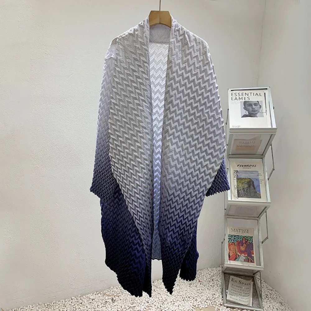 Женский плиссированный кардиган плиссированная куртка градиентного цвета