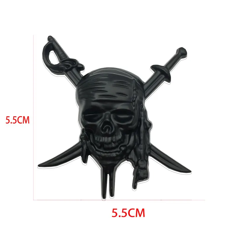 NEW 3D Metal Pirates Skull Captain Jack Badge Car Sticker Emblem Tail Decal For Bmw Mercedes Benz Suzuki Mazda Accessories |