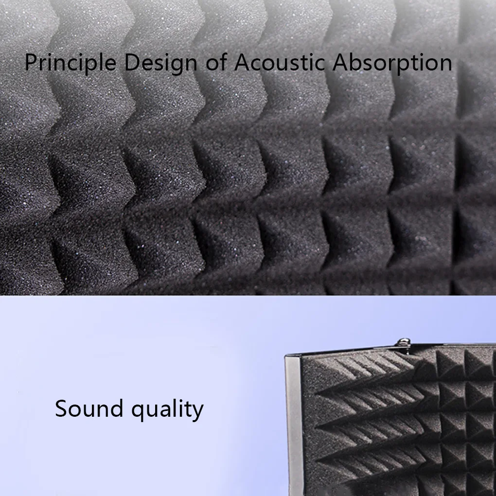 

Microphone Isolation Shield Studio Mic Sound Absorbing Reflector Condenser Recording Studio No Desktop Support