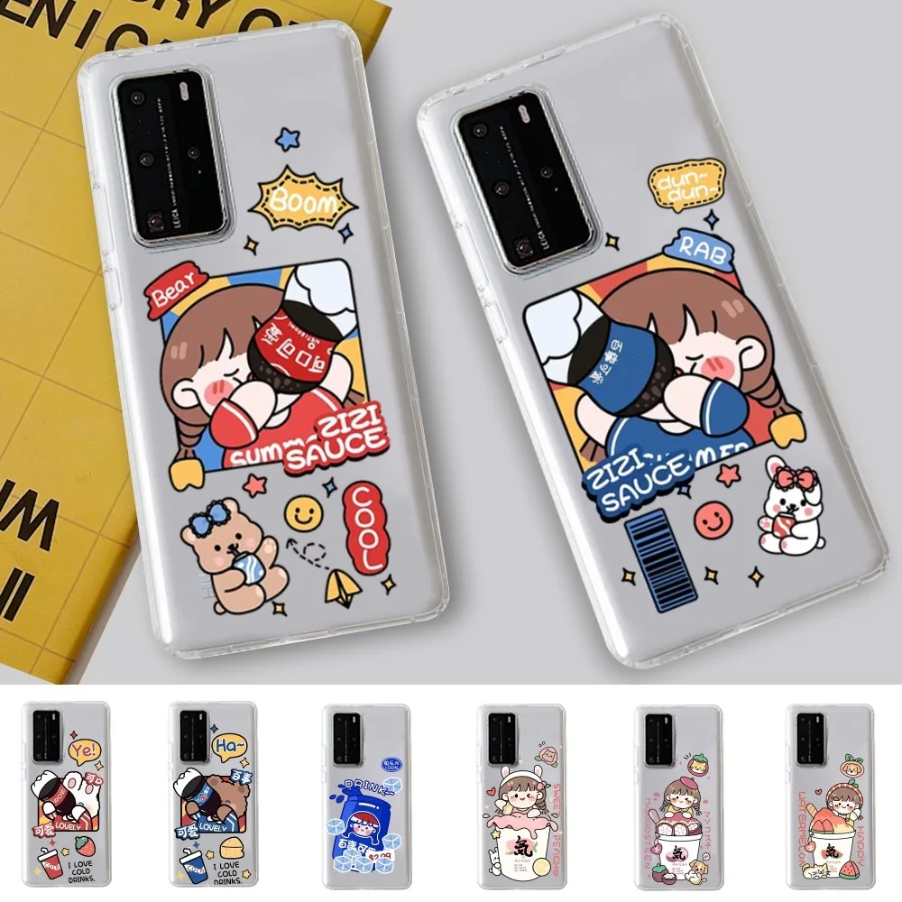 

Cartoon Drink Character Phone Case for Samsung S10 20 22 23 A10 40 for Xiaomi10 Note10 for Huawei P50 20 Honor60 70