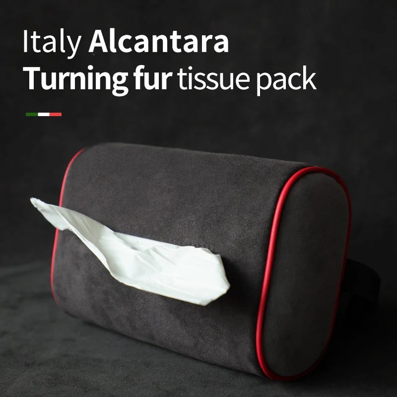 

Car tissue box bag cover Alcantara suede universal tissue storage box Car mounted rear hanging accessories