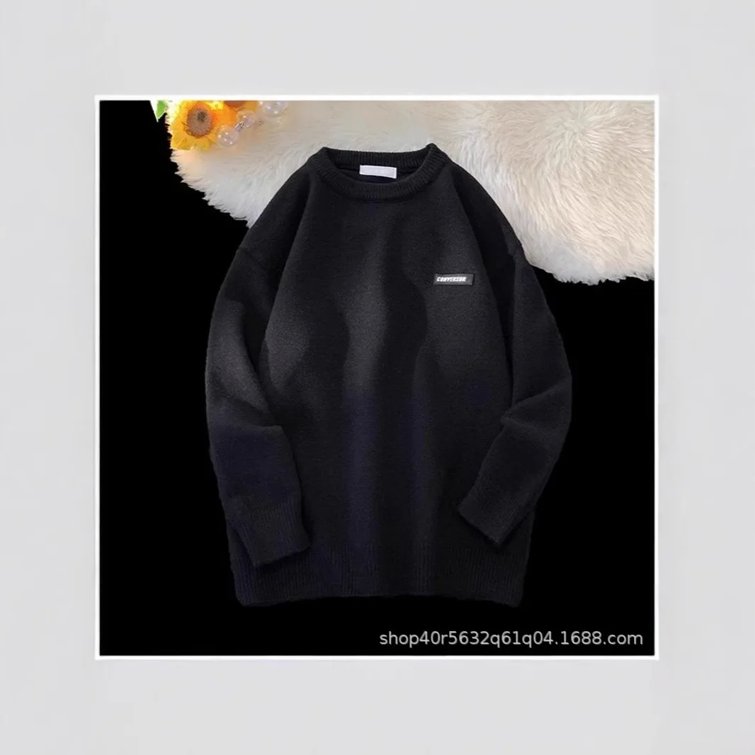 Свитер с круглым вырезом в японском стиле для мужчин и женщин осень-зима новый