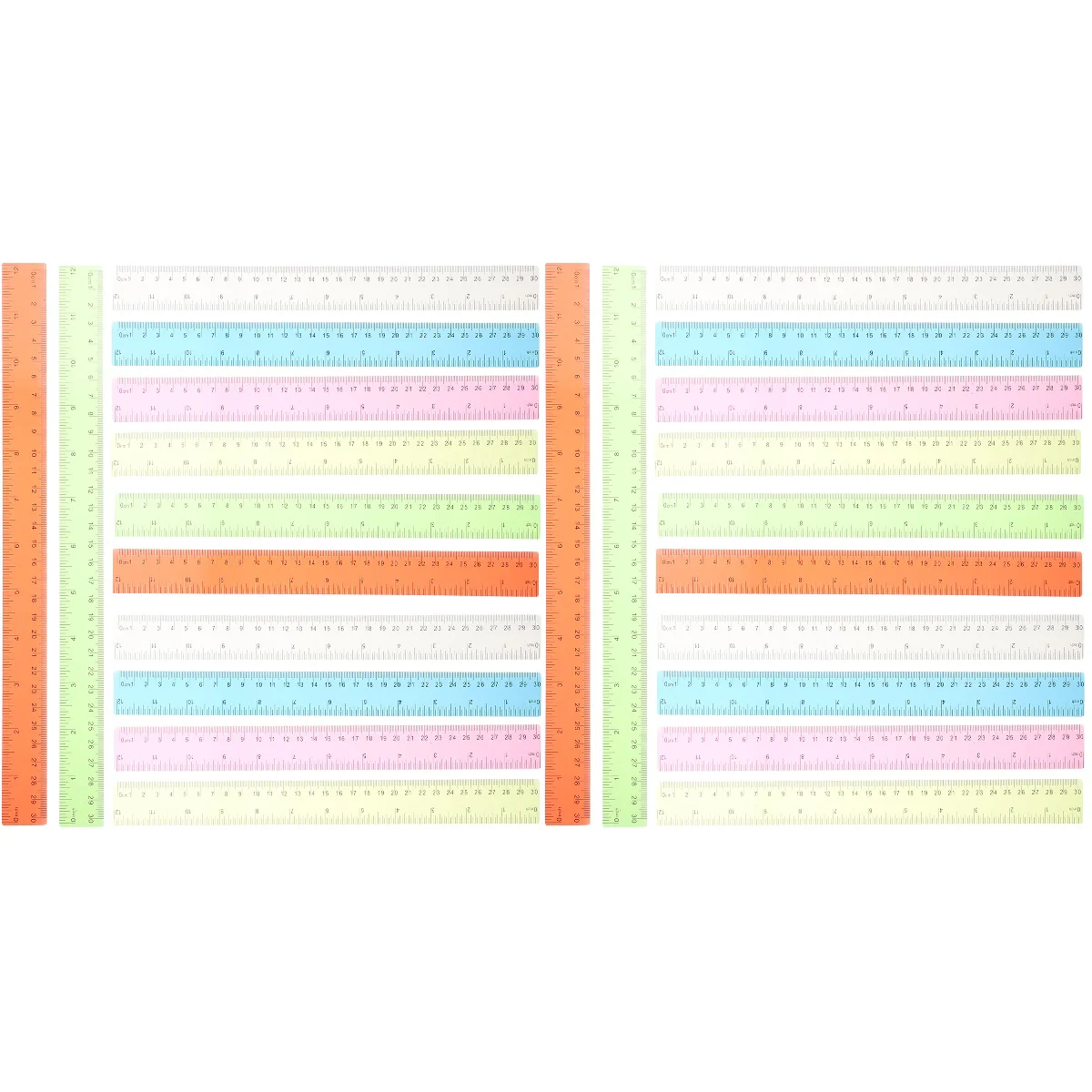 

24 Pcs Colored Rulers Measuring Rulers Students Rulers Portable Rulers Straight Rulers