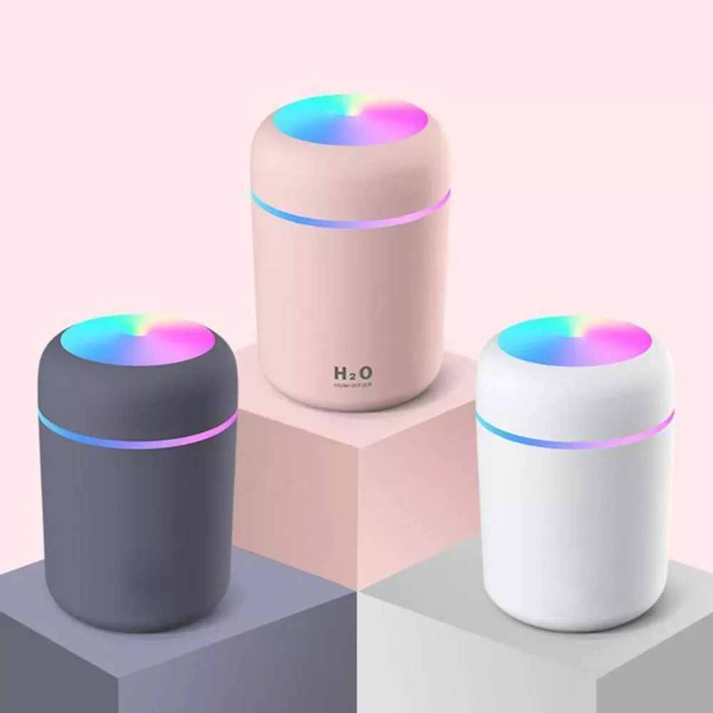 USB Air Humidifier Mini Ultrasonic Humidifier Aroma Essential Oil Diffuser 7 Colors Night Light Purifier Home Mist Maker