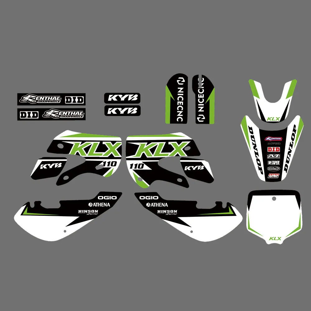 Kits de calcomanías de fondo para Motocross, para KAWASAKI KX65 2000-2013 KLX110 2000-2009 KX 65 KLX 110, personalizado