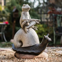 meditation frog riding snail resin decorations courtyard garden outdoor flower border decoration blessing gifts