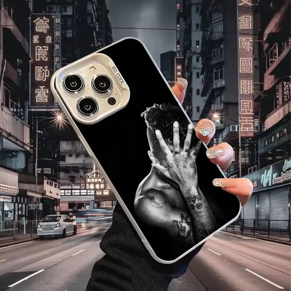 Фото R-Rapper X-XXXTentacionS Крутой чехол для телефона для iPhone 17,16,15,14,13,12,11, Mini,Pro,E,MAX, белый матовый противоударный чехол №3