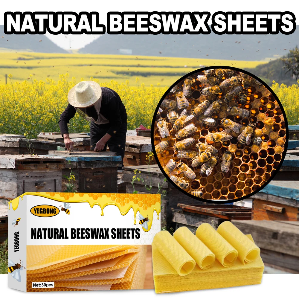 

10/30 PCS Beekeeping Foundation Natural Sheets Waxed Coated Bee Nest Box Sheet Beekeeping Supplies 9*13cm Home