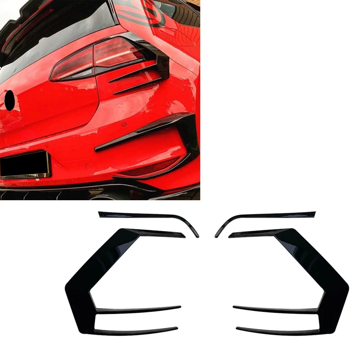 

2PCS For Volkswagen VW Golf 7 GTI MK7 2012-2015 Black Rear Tail Light Cover Trim Taillamp Frame Sticker Car Accessories