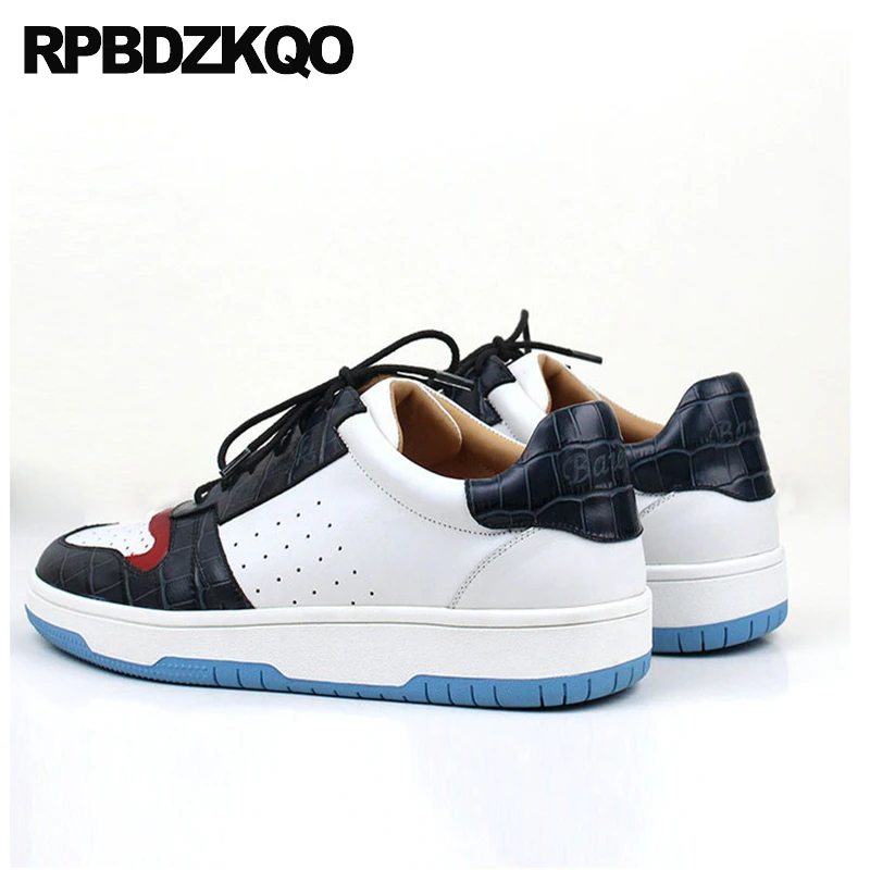 Кроссовки мужские спортивные составного кроя натуральная кожа Крокодиловая