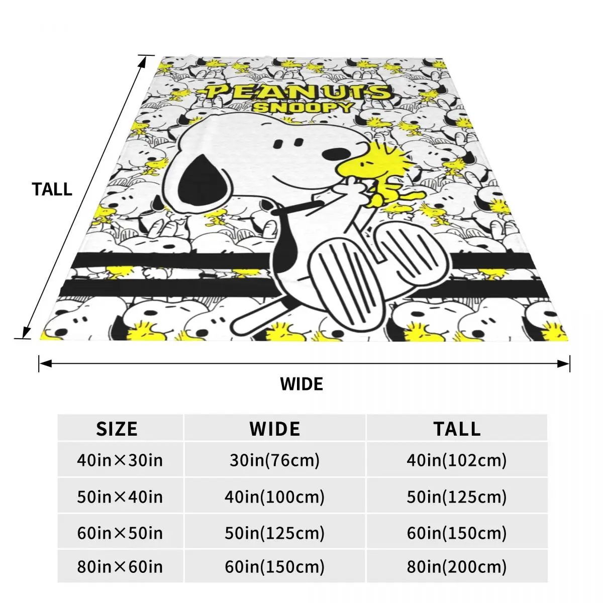 MINISO Фланелевые одеяла Snoopy Woodstock