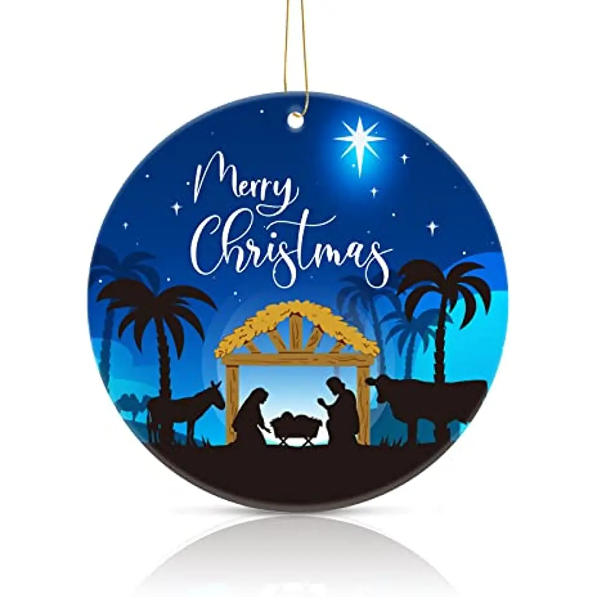 

Nativity Scene Ornament Tree Decoration Religious Christian Double-Side Ornament Keepsake Gift Christmas Tree Ornament 3''