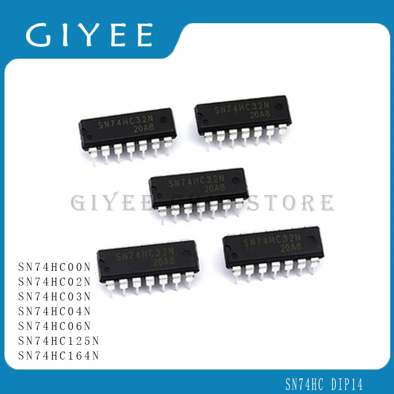 

10PCS SN74HC00N SN74HC02N SN74HC03N SN74HC04N SN74HC06N SN74HC125N SN74HC164N DIP14 Logic IC