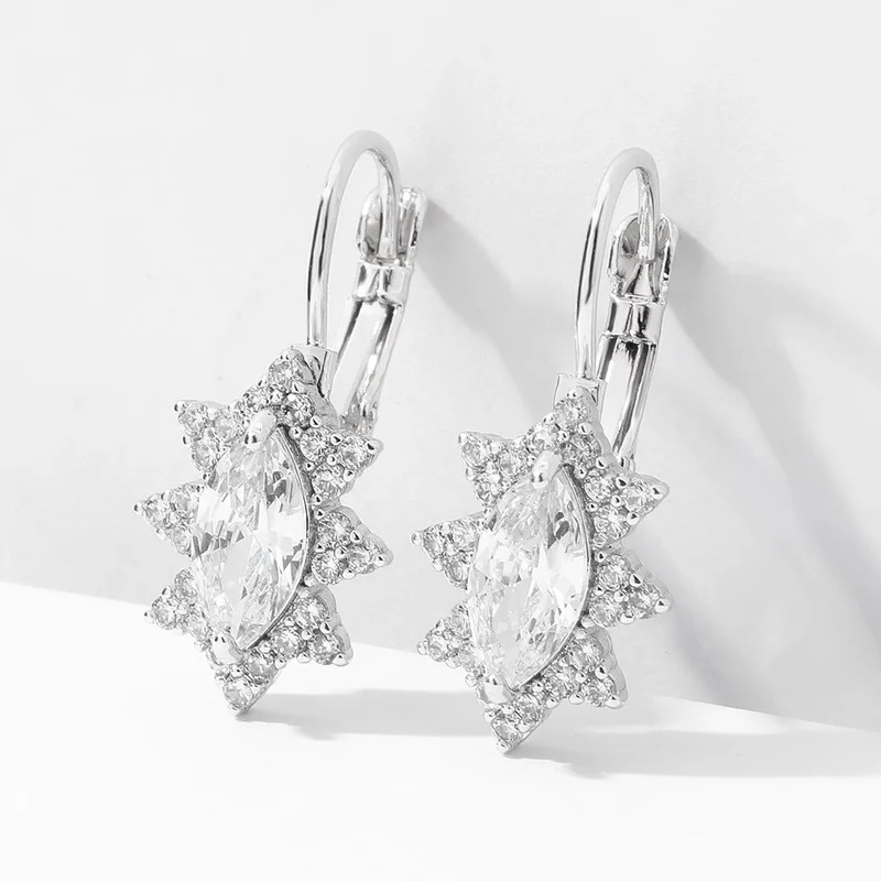 

2022 New Exquisite Elegant High Quality AAA Zircon Hoop Earrings for Women Fashion Jewelry Wedding Party Accessories Gifts