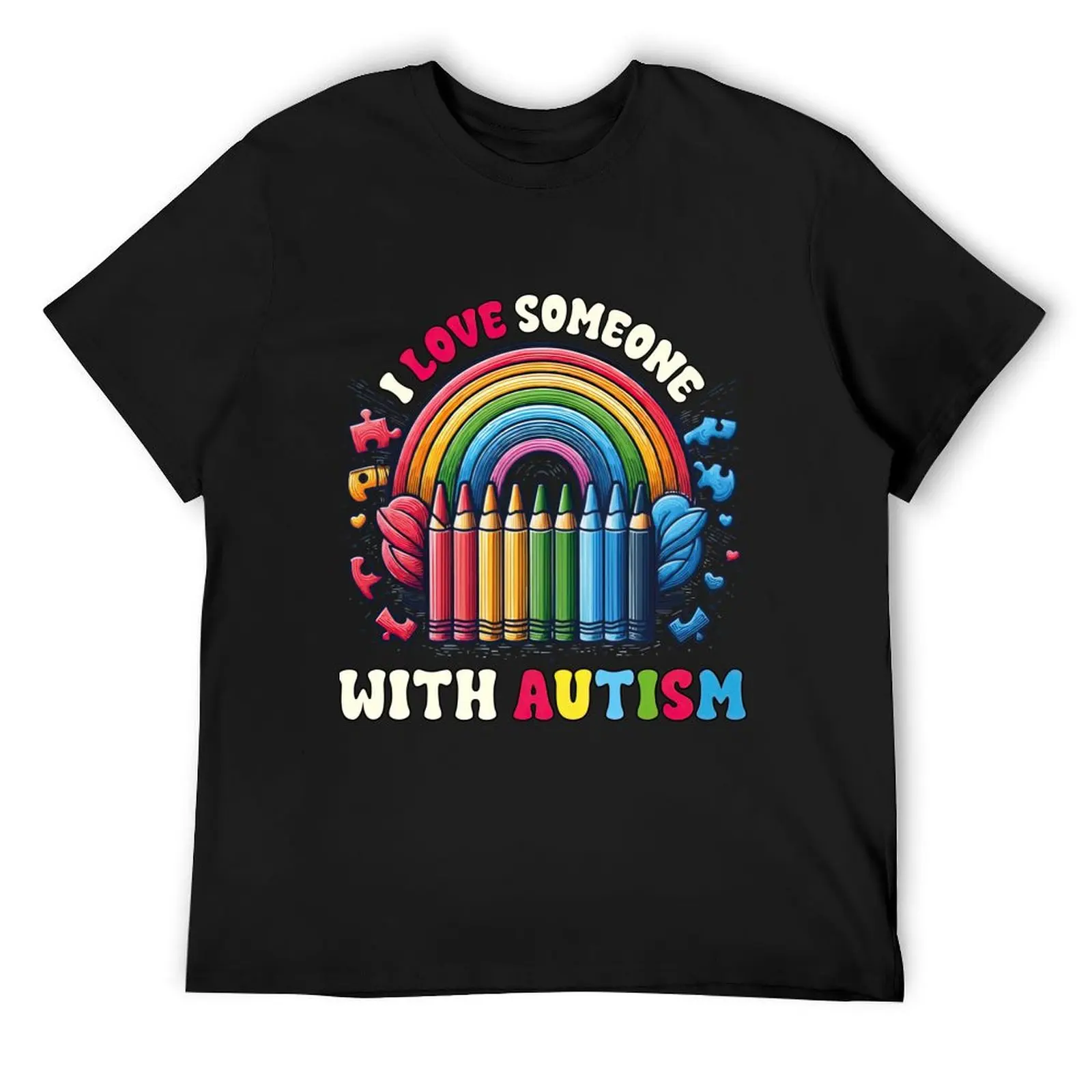 Футболка Я люблю кого-то с аутизмом головоломка SPED Teacher мужская футболка забавные