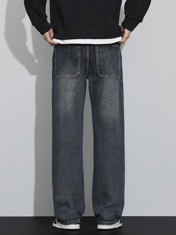 Джинсы мужские прямые повседневные модная индивидуализированная одежда в
