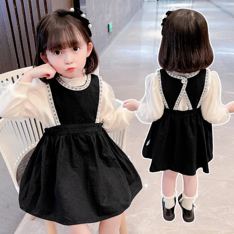 Dress for Girls 2022 New Spring Autumn Long Sleeve Top Dresses 2pcs Sets Kids Princeness Party Toddler Children's Clothes | Детская