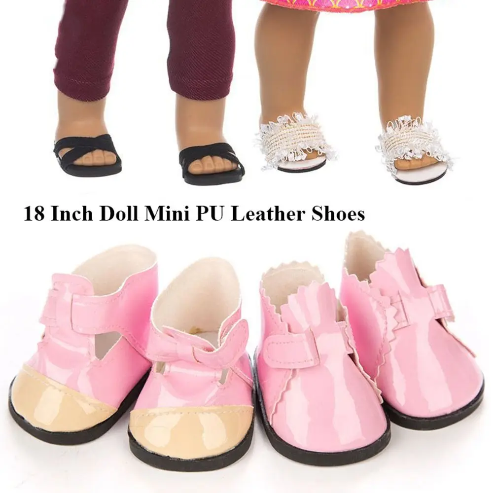 

Мини обувь для кукол 18 дюймов, босоножки из искусственной кожи, модная кукольная одежда, сандалии нашего поколения «сделай сам», игрушки для...