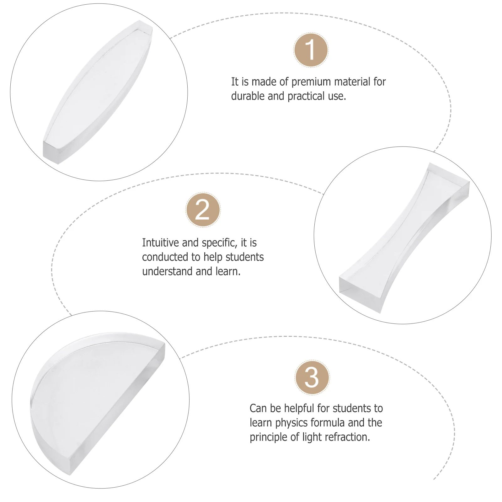 5 шт. оптическая линза вогнутая выпуклая основное обучение физике физика