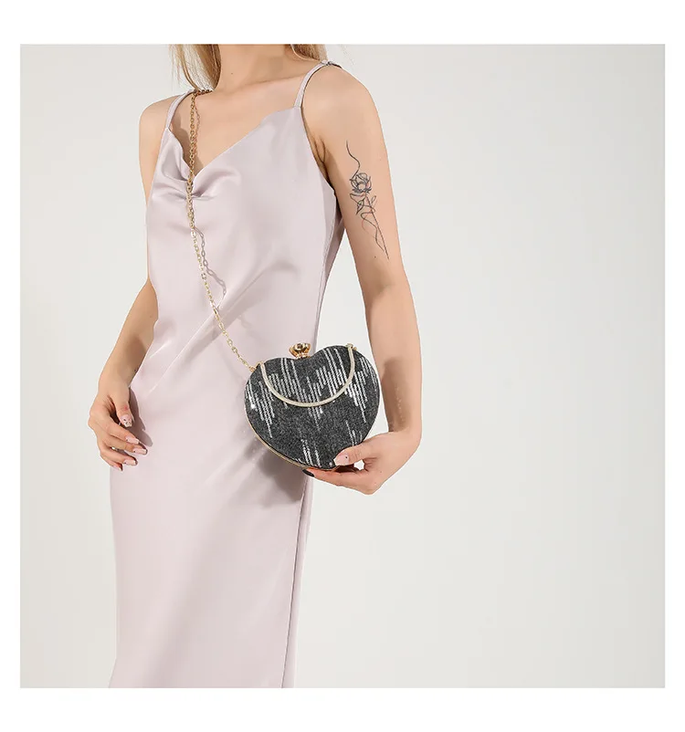 Последние популярные сумки в форме сердца роскошные с бриллиантами кошельки