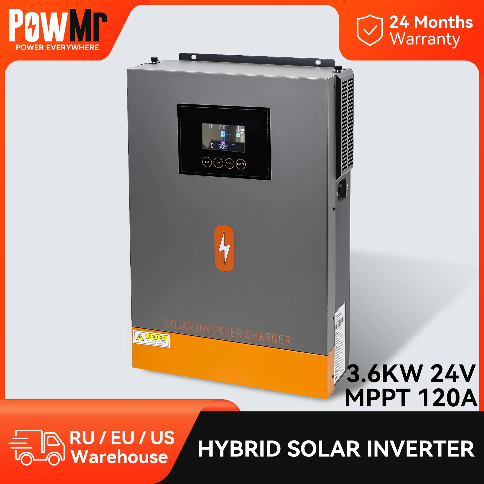 

Гибридный солнечный инвертор PowMr, 6200 кВт, 24 В, MPPT 220 А, немодулированный синусоидальный сигнал, максимальная мощность PV Вт, В постоянного тока, в, Гц