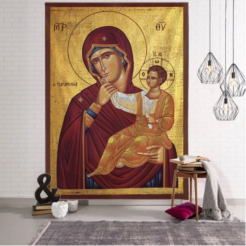 Гобелен с изображением Иисуса и Девы Марии, полиэстер