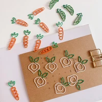 ins creative carrot ice cream shaped mini paper clips clear binder clip photos tickets notes letter paper clip stationery