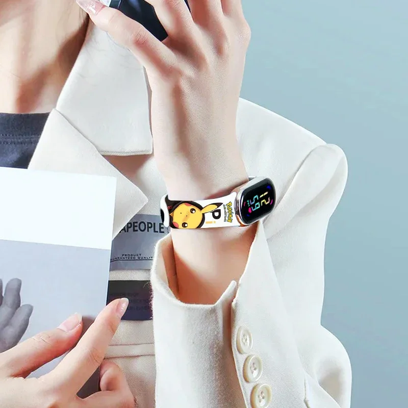 Детские часы Пикачу для девочек водонепроницаемые спортивные с сенсорным