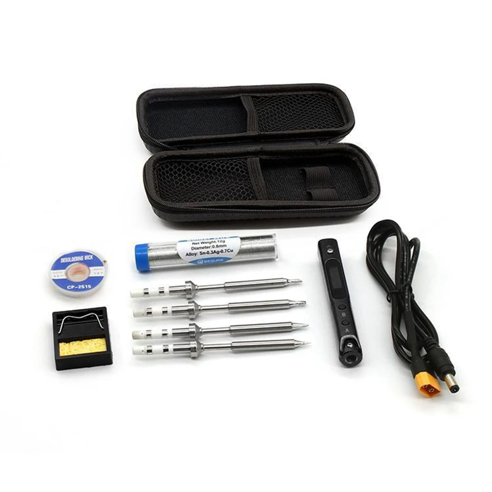 

SQ-001 Electric Soldering Iron+4 Soldering Heads Kit 65W 400℃ Digital Display Adjustable Temperature Soldering Iron-A