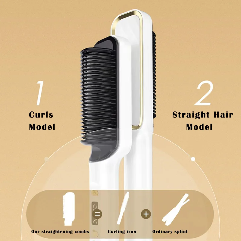 Щетка для выпрямления волос керамическая расческа с защитой от ожогов щипцы