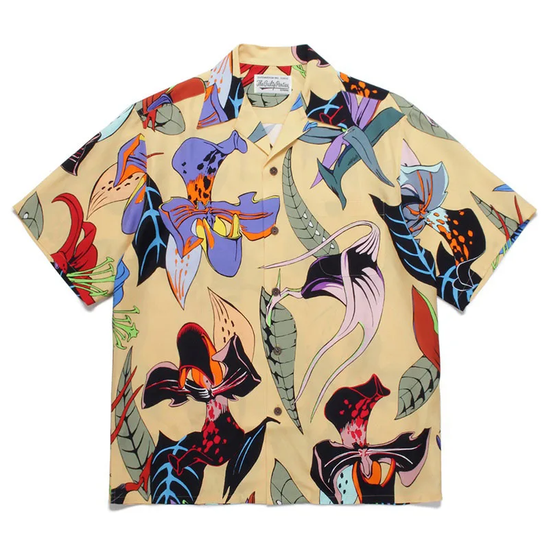 WACKO MARIA Hawaiian Shirt Men Women 1:1 Retro Floral Summer Tops WACKO MARIA Shirt
