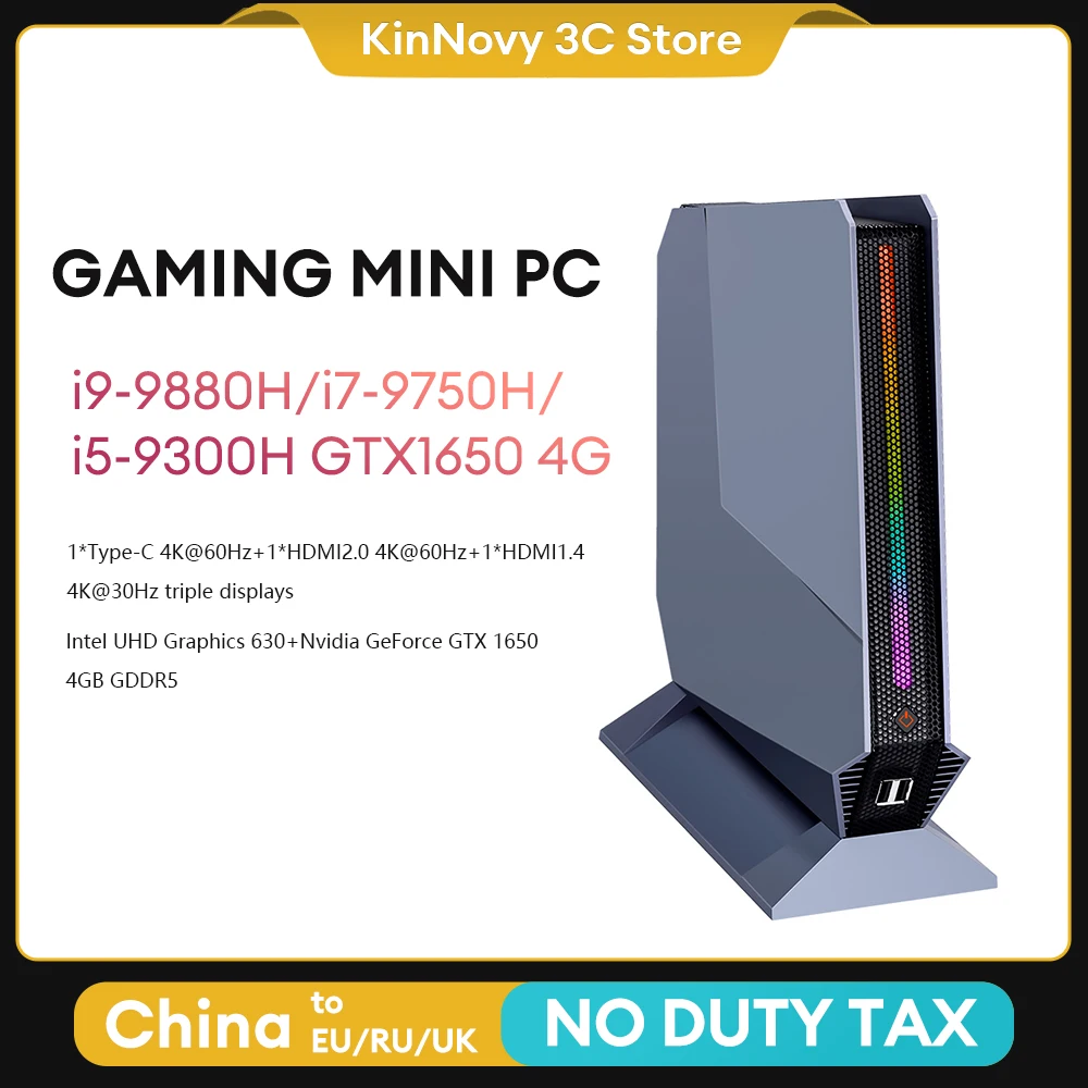 

2023 NUC Gaming Mini PC Intel Core i9 9980H 9880HK GTX 1650 4G Graphics 2*HDMI 2*DDR4 Type-C Windows 11 Desktop Gaming Computer