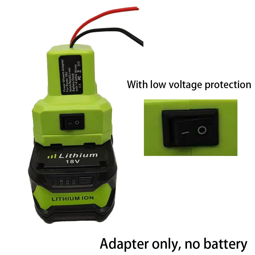 

1x адаптер для аккумулятора Ryobi One + 18 в, литий-ионная батарея, «сделай сам», выходной адаптер, преобразователь, разъем питания, Аккумуляторы дл...