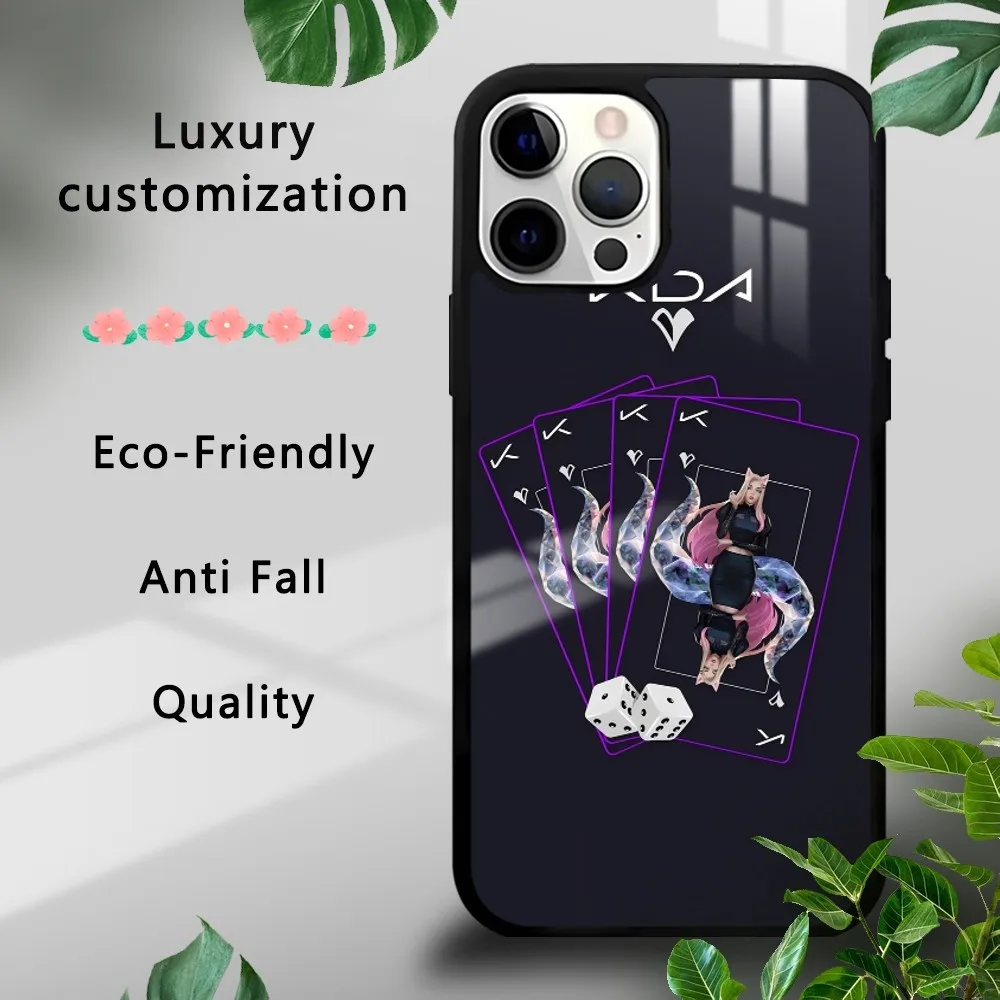 L-LOLS KDA A-Ahri Phone Case For iPhone 16 15 14 13 12 11 Pro Xs Max Mini Plus Celulares Hard Funda